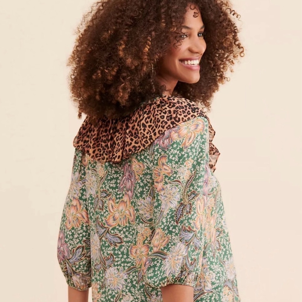 KACHEL MIXED PRINT PEASANT BLOUSE from Anthropologie size 6